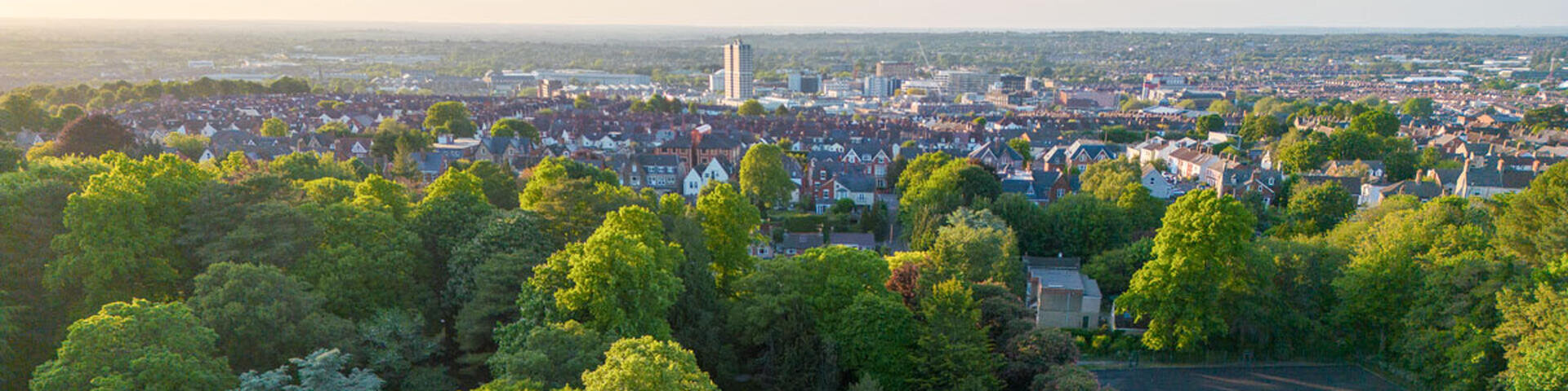 drone shot of Swindon